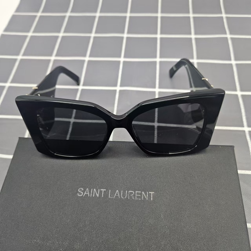Saint Laurent Black and Gold Sunglasses - Picture 2 of 6